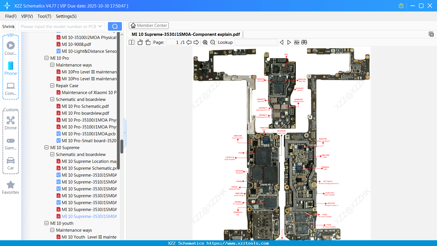 Xiaomi MI 10 Supreme-3530J1SM0A-Component Explain